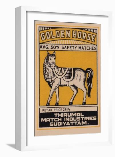 Golden Horse Avg. 50's Safety Matches-null-Framed Art Print