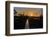 Golden Hour Landscape of a Wooden Hiking Path N the Wetlands of the Cosumnes River Preserve in Galt-Natalja Petuhova-Framed Photographic Print