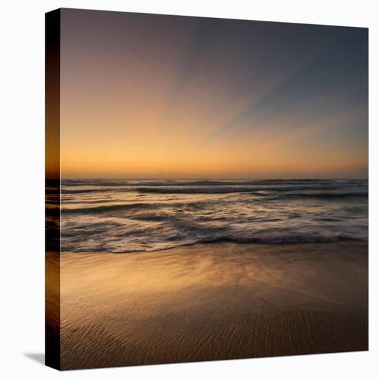 Golden Hour Seascape with Soft Light, God Rays and Golden Sand-Anton Gorlin-Stretched Canvas