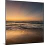 Golden Hour Seascape with Soft Light, God Rays and Golden Sand-Anton Gorlin-Mounted Photographic Print