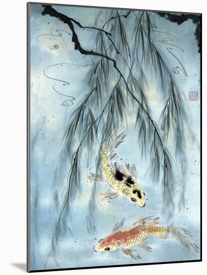 Golden Koi-Nan Rae-Mounted Art Print