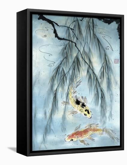 Golden Koi-Nan Rae-Framed Stretched Canvas