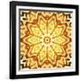 Golden Labyrinth With Flame. High Resolution 3D Image-oneo-Framed Art Print