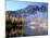 Golden Larch Trees and Sawtooth Ridge, Upper Eagle Lake, Okanogan National Forest, Washington, USA-null-Mounted Photographic Print