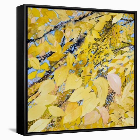 Golden Leaves-Sharon Pitts-Framed Stretched Canvas