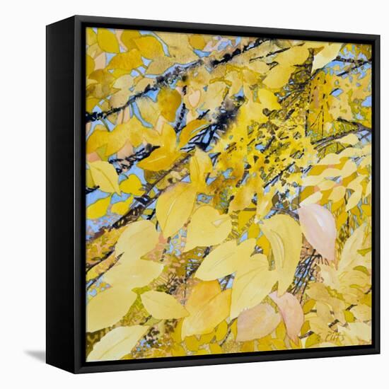Golden Leaves-Sharon Pitts-Framed Stretched Canvas