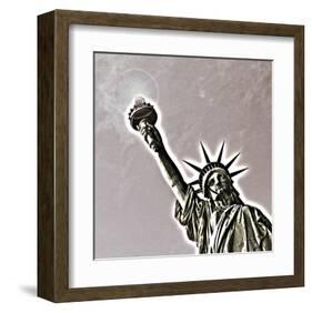Golden Liberty-null-Framed Art Print