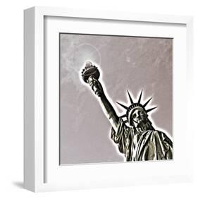 Golden Liberty-null-Framed Art Print