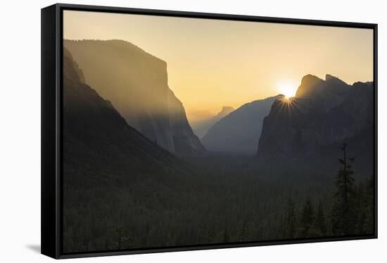 Golden Light in the Yosemite National Park, California-Marco Isler-Framed Stretched Canvas