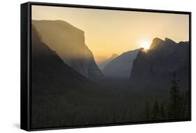 Golden Light in the Yosemite National Park, California-Marco Isler-Framed Stretched Canvas