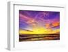 Golden light of the setting sun reflects a gold glow on the beach at Pererenan Beach, Bali.-Greg Johnston-Framed Photographic Print