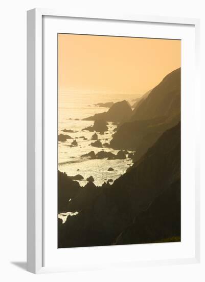 Golden Light on Coastal Hills of Califonia's Big Sur-Anna Miller-Framed Photographic Print