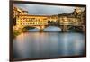 Golden Light On Ponte Vecchio-George Oze-Framed Photographic Print