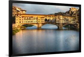 Golden Light On Ponte Vecchio-George Oze-Framed Photographic Print
