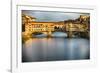 Golden Light On Ponte Vecchio-George Oze-Framed Photographic Print