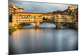 Golden Light On Ponte Vecchio-George Oze-Mounted Photographic Print