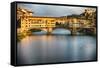 Golden Light On Ponte Vecchio-George Oze-Framed Stretched Canvas