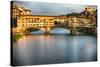 Golden Light On Ponte Vecchio-George Oze-Stretched Canvas