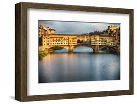 Golden Light On Ponte Vecchio-George Oze-Framed Photographic Print