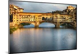 Golden Light On Ponte Vecchio-George Oze-Mounted Photographic Print