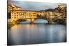 Golden Light On Ponte Vecchio-George Oze-Stretched Canvas