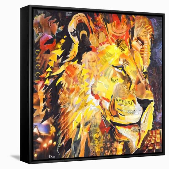 Golden Lion-James Grey-Framed Stretched Canvas