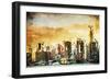 Golden Manhattan - In the Style of Oil Painting-Philippe Hugonnard-Framed Giclee Print