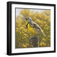 Golden Meadow (Meadowlark Bird)-Molly Sims-Framed Giclee Print