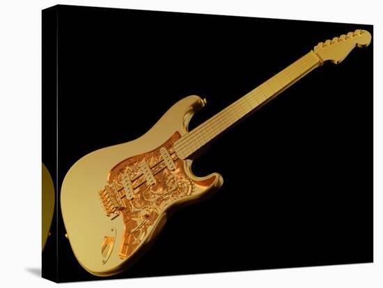 Golden Mechanical Guitar-paul fleet-Stretched Canvas