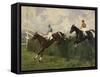 Golden Miller and Delaneige at the Grand National 1934-Charles Simpson-Framed Stretched Canvas