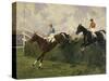 Golden Miller and Delaneige at the Grand National 1934-Charles Simpson-Stretched Canvas