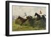 Golden Miller and Delaneige at the Last Fence at the Grand National, 1934-Charles Simpson-Framed Giclee Print