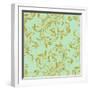 Golden Mint Damask I-Tina Lavoie-Framed Giclee Print