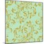 Golden Mint Damask I-Tina Lavoie-Mounted Giclee Print