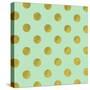 Golden Mint Dots-Tina Lavoie-Stretched Canvas