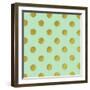 Golden Mint Dots-Tina Lavoie-Framed Giclee Print