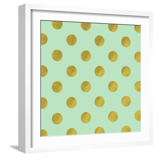 Golden Mint Dots-Tina Lavoie-Framed Giclee Print