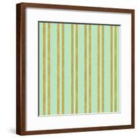 Golden Mint Stripes 2-Tina Lavoie-Framed Giclee Print