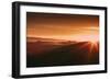 Golden Moody Sunrise, Petaluma Hills, California Coast, Sonoma-Vincent James-Framed Premium Photographic Print