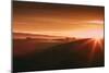 Golden Moody Sunrise, Petaluma Hills, California Coast, Sonoma-Vincent James-Mounted Photographic Print