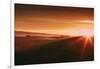 Golden Moody Sunrise, Petaluma Hills, California Coast, Sonoma-Vincent James-Framed Photographic Print