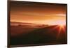 Golden Moody Sunrise, Petaluma Hills, California Coast, Sonoma-Vincent James-Framed Photographic Print