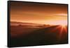 Golden Moody Sunrise, Petaluma Hills, California Coast, Sonoma-Vincent James-Framed Stretched Canvas