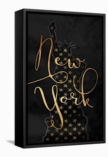Golden New York-Jace Grey-Framed Stretched Canvas