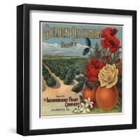 Golden Orchard Brand - Los Angeles, California - Citrus Crate Label-Lantern Press-Framed Art Print