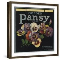 Golden Pansy Brand - Azusa, California - Citrus Crate Label-Lantern Press-Framed Premium Giclee Print