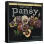 Golden Pansy Brand - Azusa, California - Citrus Crate Label-Lantern Press-Framed Stretched Canvas