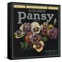 Golden Pansy Brand - Azusa, California - Citrus Crate Label-Lantern Press-Framed Stretched Canvas