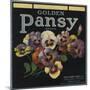 Golden Pansy Brand - Azusa, California - Citrus Crate Label-Lantern Press-Mounted Art Print