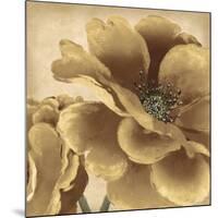 Golden Peony I-Linda Wood-Mounted Giclee Print